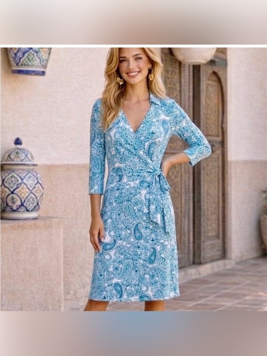 Talbots Dresses & Skirts - Talbots Teal and Navy Paisley Top